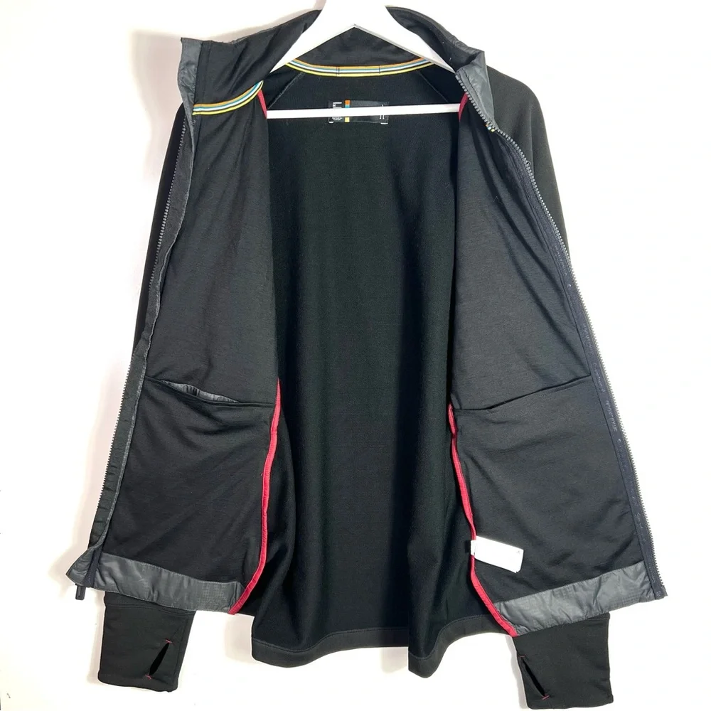 Smartwool Smartloft 120 Merino Wool Jacket Black Gray Size Medium